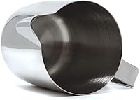 Vista 3 de Honbay 1 jarra de acero inoxidable para espumar leche con leche, jarra de café al vapor para expreso, capuchino, leche, crema, café con leche