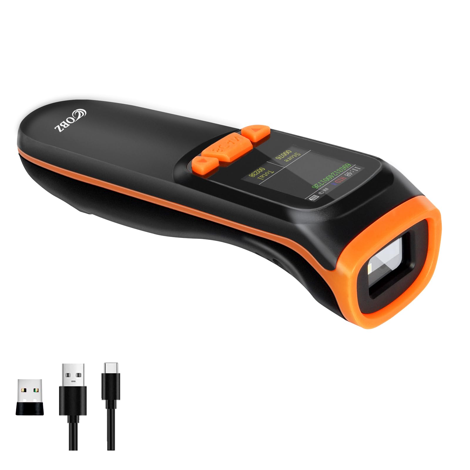OBZOBZ 2D Portable Bluetooth Barcode Scanner, Mini Portable 2.4G Wireless QR Code Scanner