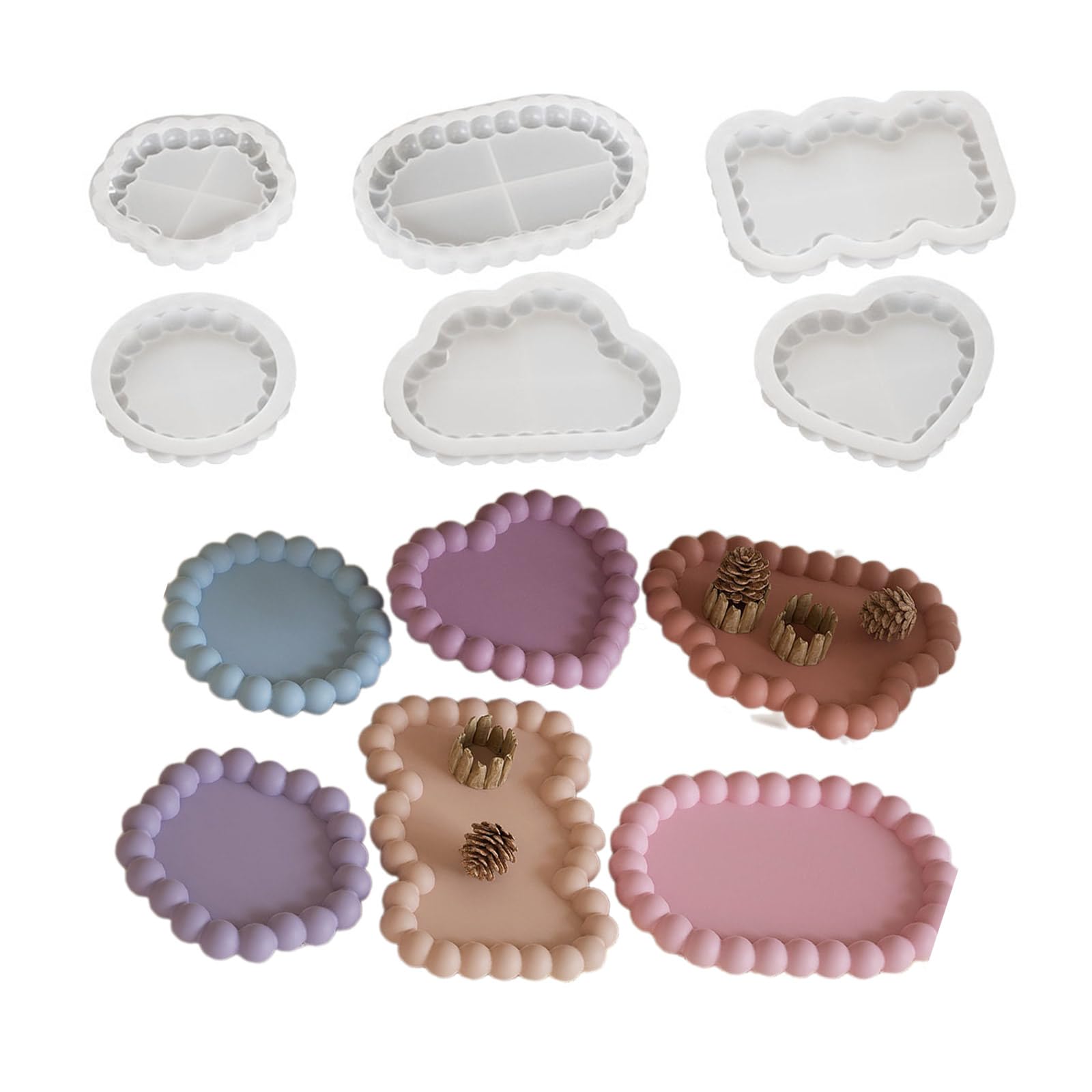Moldes de silicona geométrica de alta resistencia para ceniceros y joyería de resina