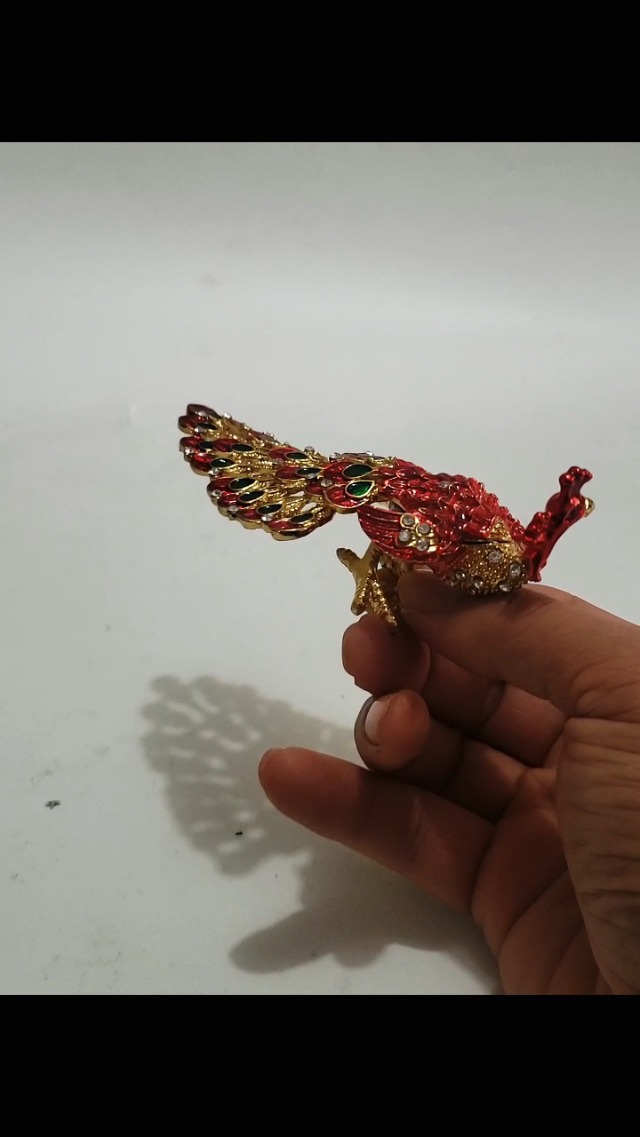 Peacock figurine collectibles jewelry box for women on Amazon Live