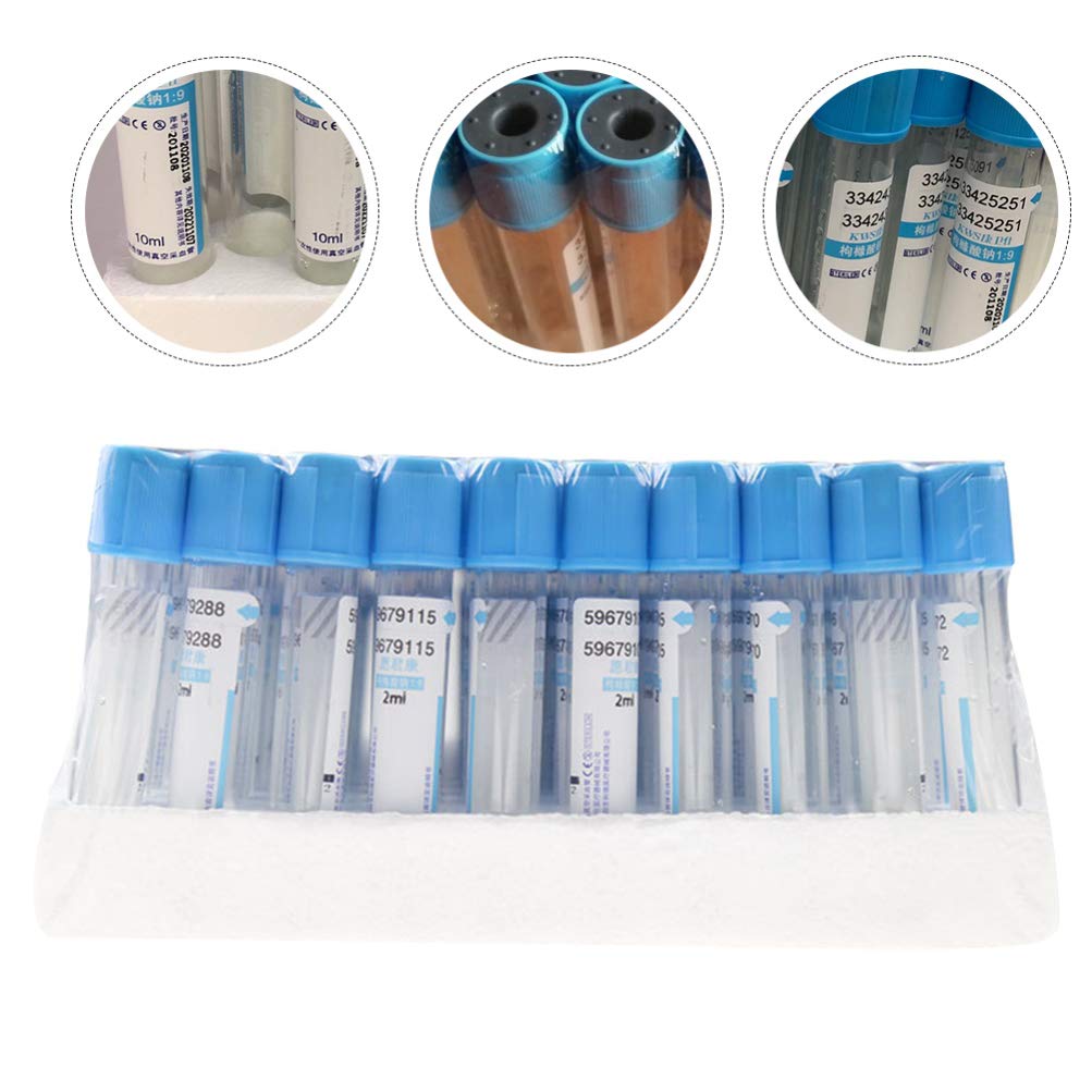 100 provette Sangue 2 ml Provette prelievo Sangue Set provette prelievo Sangue venoso Provette centrifuga Laboratorio Provette in plastica con Tappi e Coperchio Laboratorio