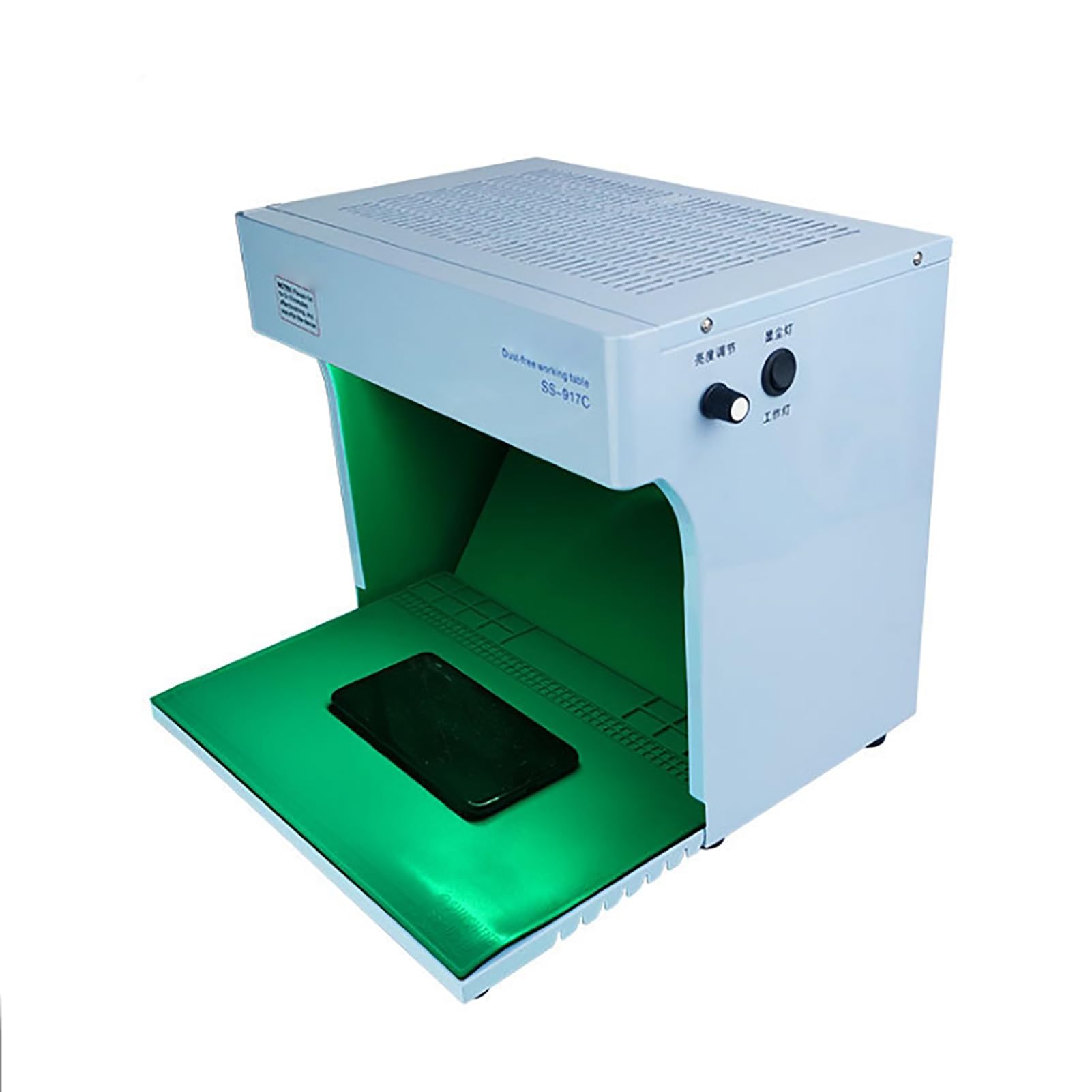 Laminar-Flow-Haube Staubfrei, Laminar Flow Hood Air Flow Clean Bench, 2 LüFter,Helligkeit & Windkraft Einstellbar,Alu-Werkbank,Staubfreie Raumwerkstatt FüR Telefonreparatur,Labor,Einrichtung