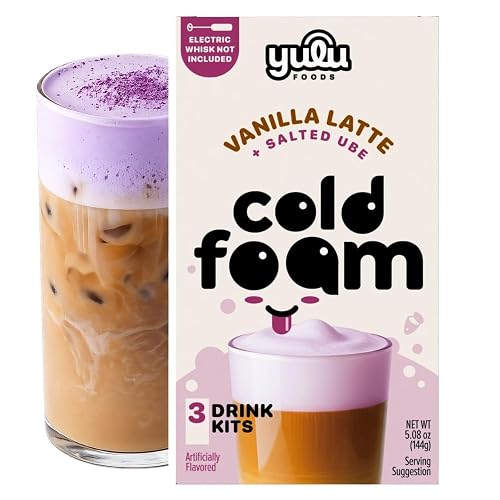 Yulu Instant Cold Foam Latte Kit, Vanilla Latte with Salted