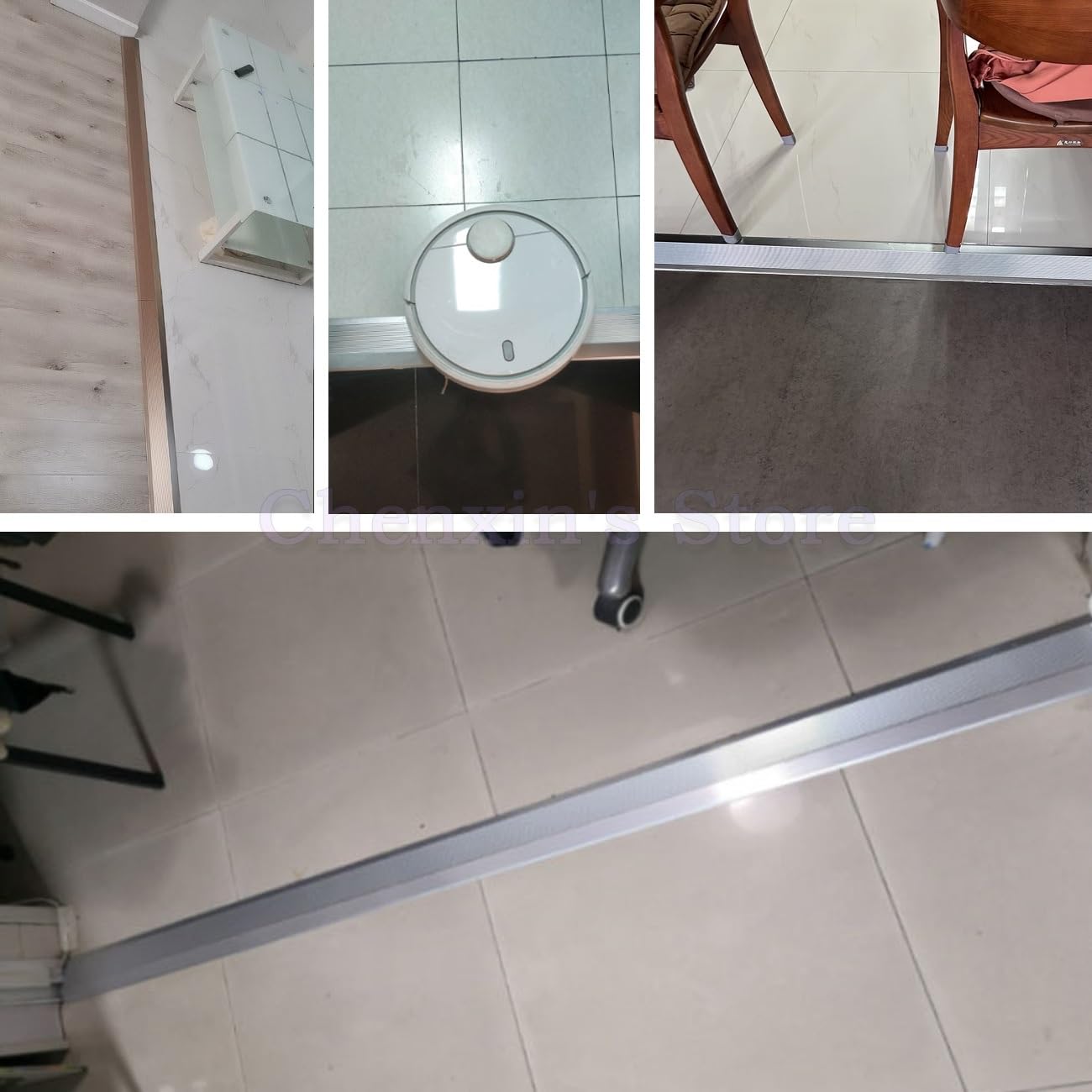 Aluminiowy profil przejściowy do regulacji wysokości, 830 mm, antypoślizgowa listwa przejściowa do płytek i laminatu, żelazo, szara, 120 cm, trwałe i wszechstronne rozwiązanie