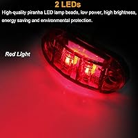 Vista 4 de Tnisesm 10 luces de marcador de remolque impermeables ámbar+rojo de 2.5 pulgadas, 2 diodos, luz de marcador lateral de remolque LED de 2 diodos