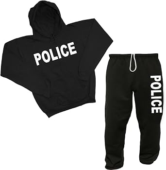 Police Sweatpants and Sweatshirt Sweatsuit PT Training Outfit