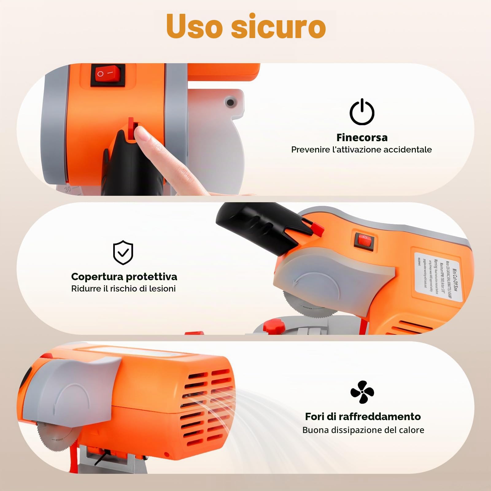 7800 giri/min 90W Mini Mitra Sega Tavolo Benchtop Sega Chop 45 gradi Regolabile, Taglierina Troncatrice con utensile di serraggio per legno, plastica e pietra