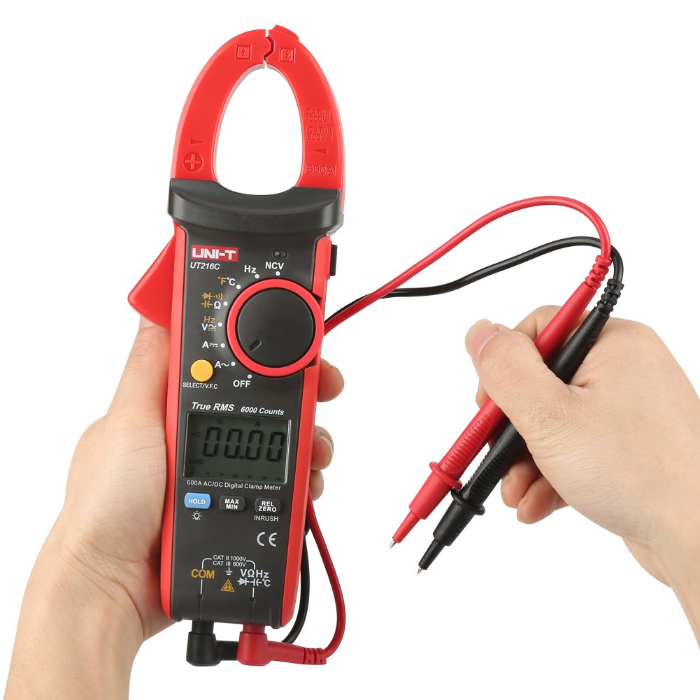 Walfront UT216 Professional Multimetro Digitale Misuratori automatici,Senza contatto elettrico Tester di tensione AC/DC,Diodi,Resistenza, Capacità. (UT216C)