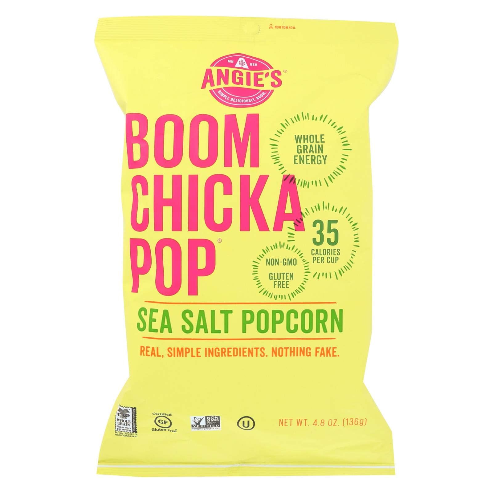 ANGIE'S KETTLE CORN Angies Boom Chicka Pop Sea Salt Popcorn, 4.8 Ounce - 12 per case.12
