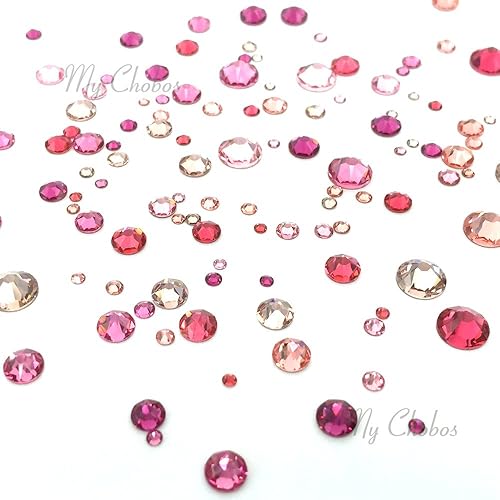 Miniatura 2 de PINK Colors mixed with Swarovski 2058 Xilion  2088 Xirius Rose flatbacks sizes ss5, ss7, ss9, ss12, ss16, ss20, ss30 No-Hotfix rhinestones nail art