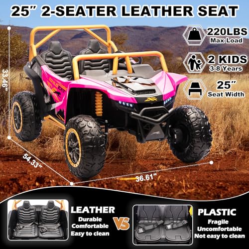 Image of NEWQIDA XXXL 24V Ride on Toys for Big Kids UTV Licensed Arctic CAT, Pink