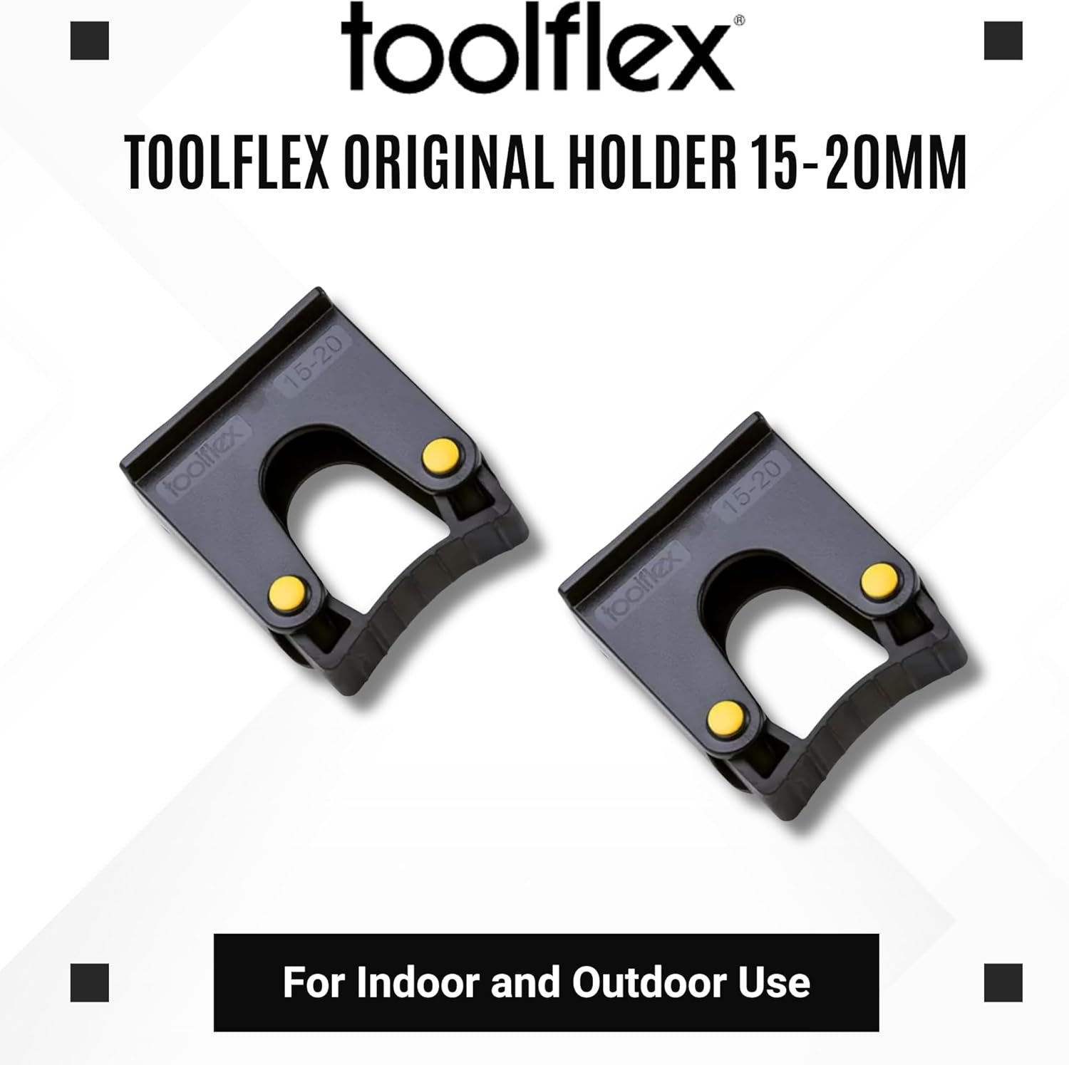Toolflex Small Tool Holder 15-20mm 2-Pack, Screws into Wall or Rail 473-502-1