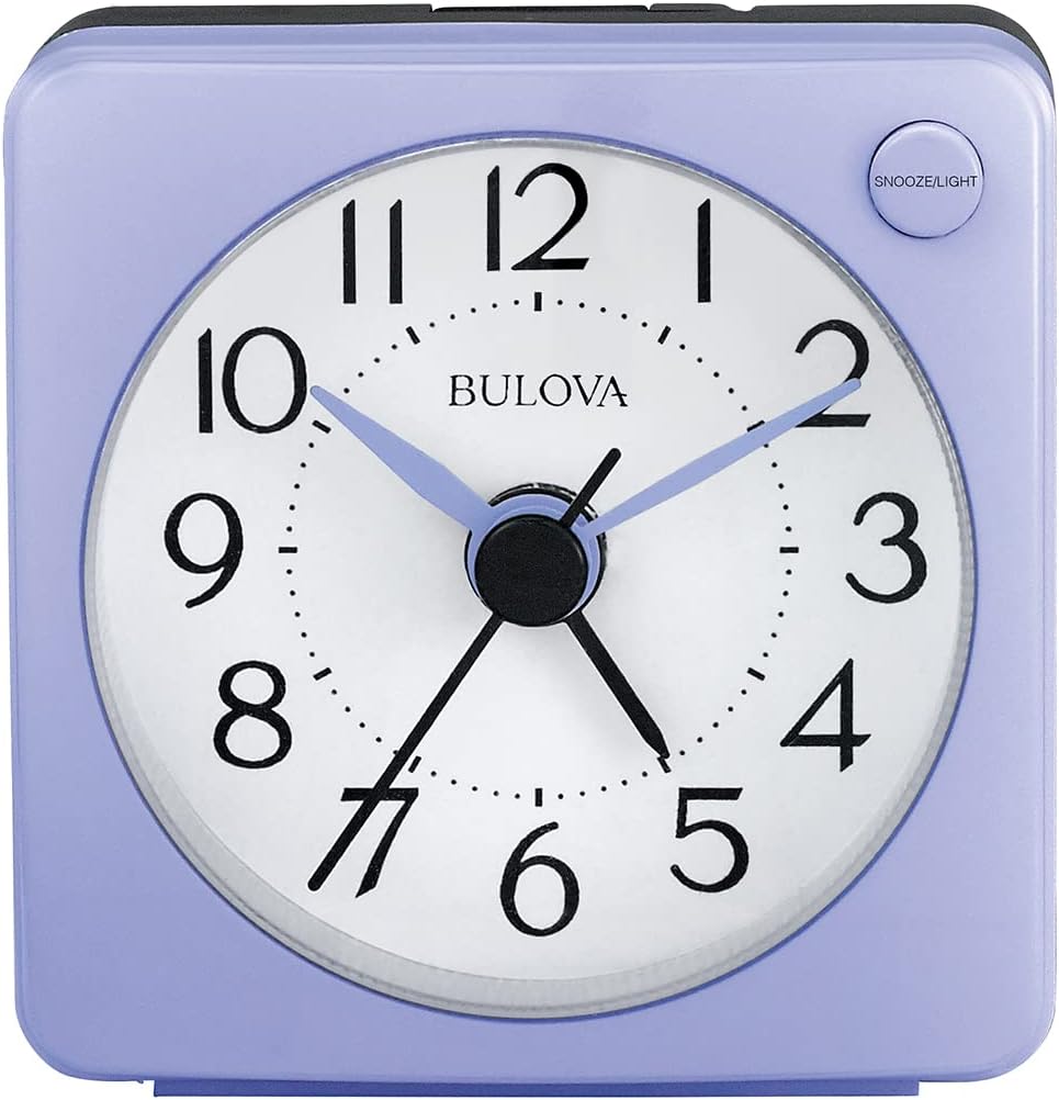 Bulova Clocks B1876 Ultra Small Travel Alarm with Snooze and Light, No