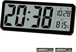 Digital LCD Wall Clock Easy to Set, 8.5 Inch LCD Screen with Time/Date/Temperature Display,Simple Digital Desk Clock with 12/24H for Bedroom Living Room Office Décor