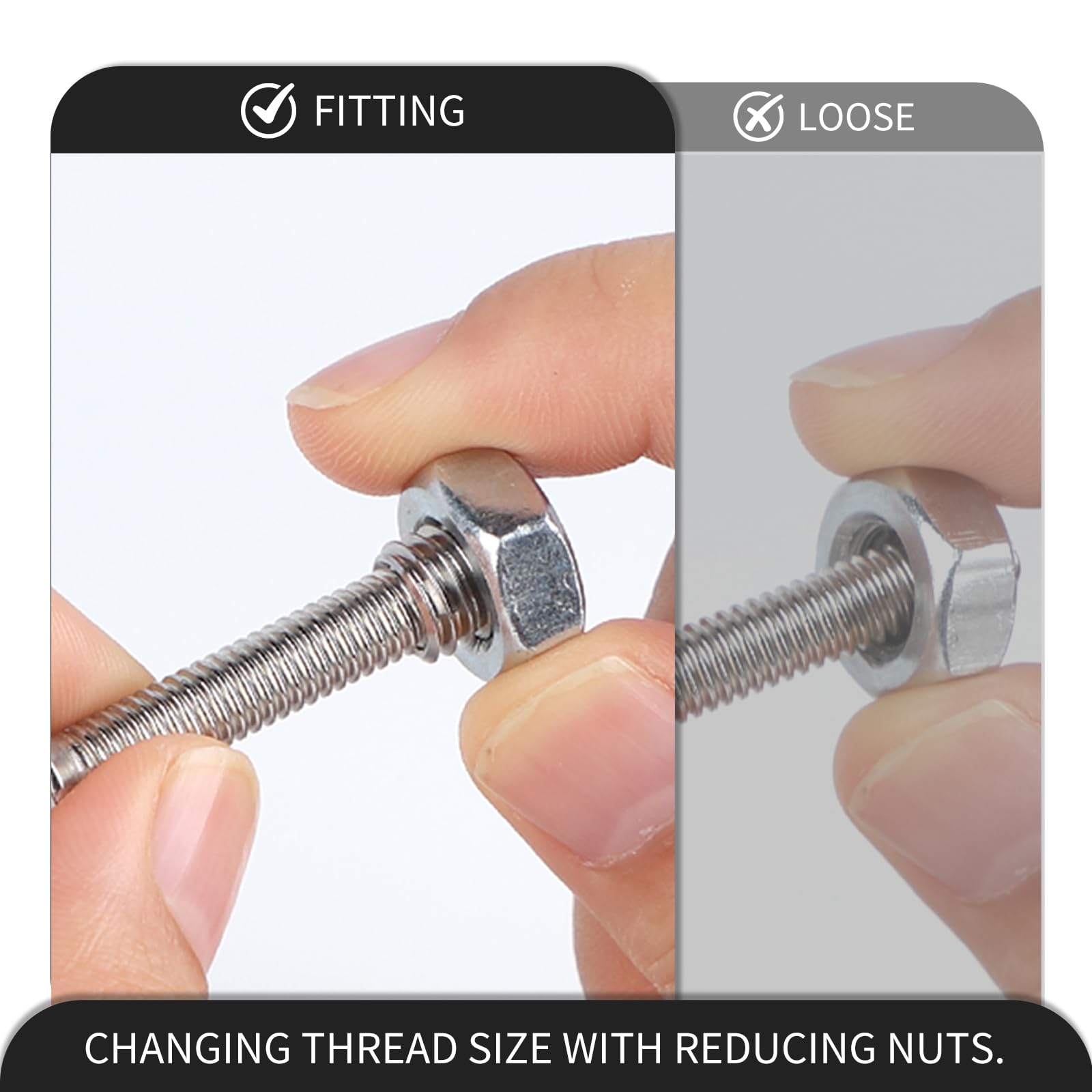 EXLECO 12x Inserti Filettati M12 a M10 15mm Boccole Filettate per Legno Inserto Filettato Autofilettante Dadi di Riduzione Filettato Riparazione Dado Riduzione Interno M10 X 1,5mm Esterno M12 X 1,75mm