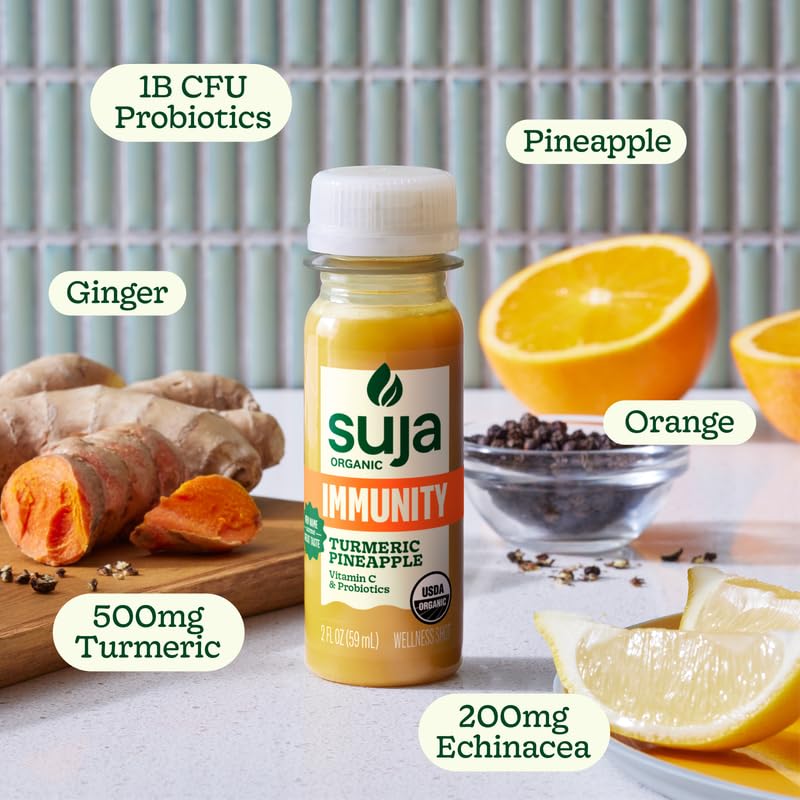Suja Organic Immunity Defense Shot (30 Pack) with Turmeric and Ginger | Immunity Boost & Support | Functional Shots | Cold-Pressed Juice with Live Probiotics | Plant-Based & Gluten-Free - Image 4