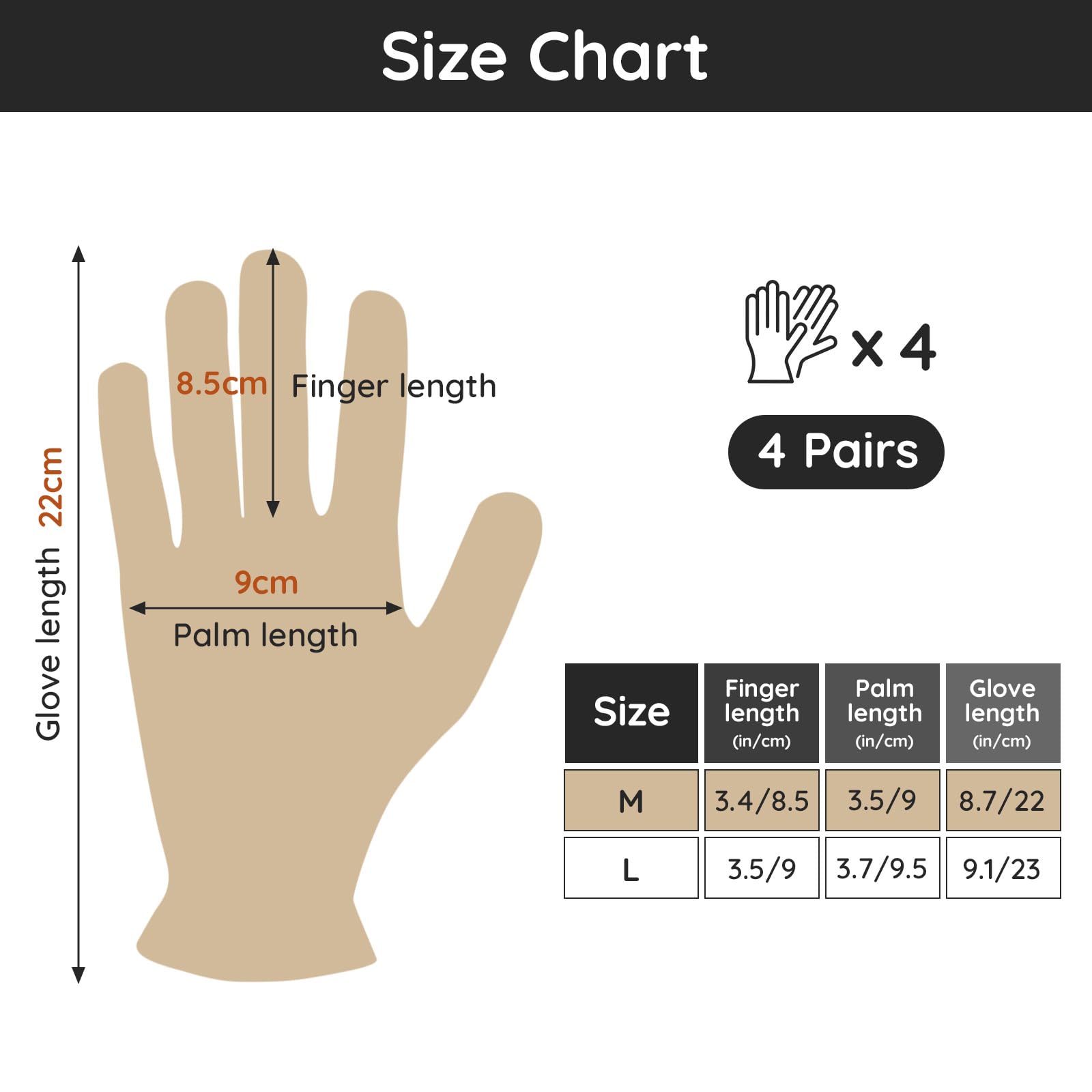 Segbeauty Guanti Cotone, 4 Paia Guanti Idratanti di Touch Screen, per Dermatiti, Crema Mani Notte, Morbidi e Riutilizzabili, Donne e Uomini (M)