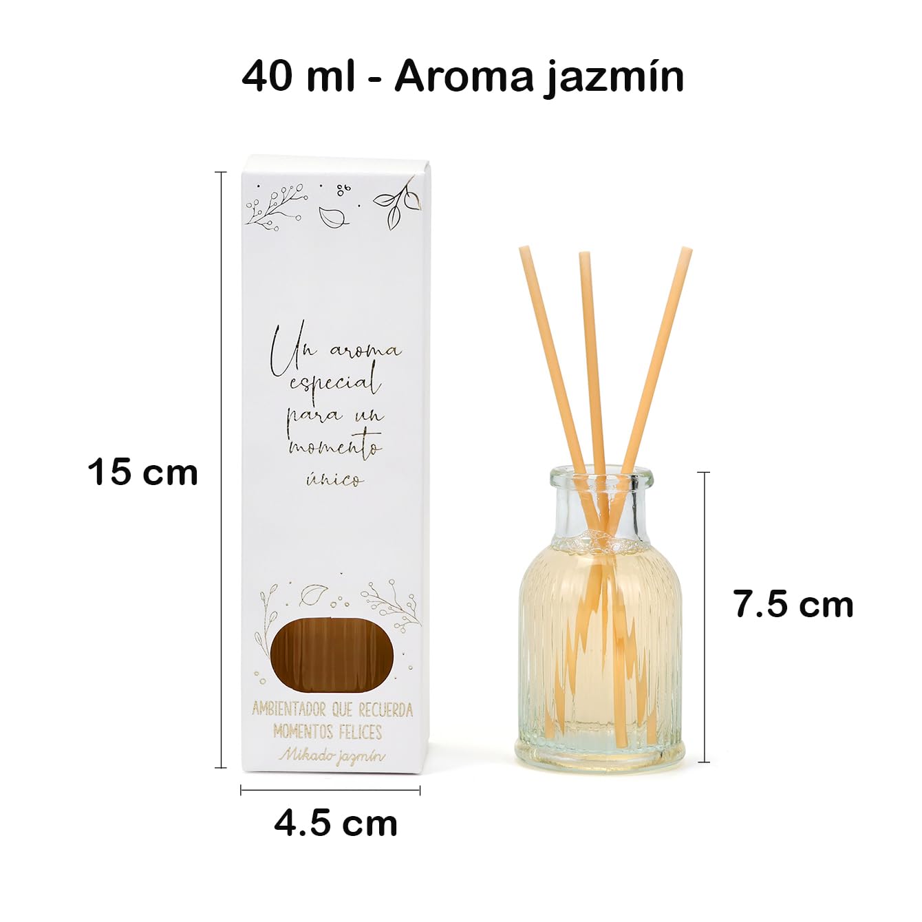 Pack de 12 a 36 uds, Ambientador Mikado Hogar, Aroma Jazmín, Detalles Originales Invitados, Recuerdos para Bodas, Bautizos y Comuniones, Regalantes (36)