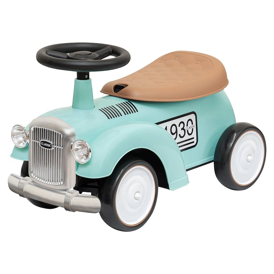 水色クラシックカー風装飾用おもちゃ Amazon.co.jp: RiZKiZ 乗用玩具 足けり レトロカー クラシック