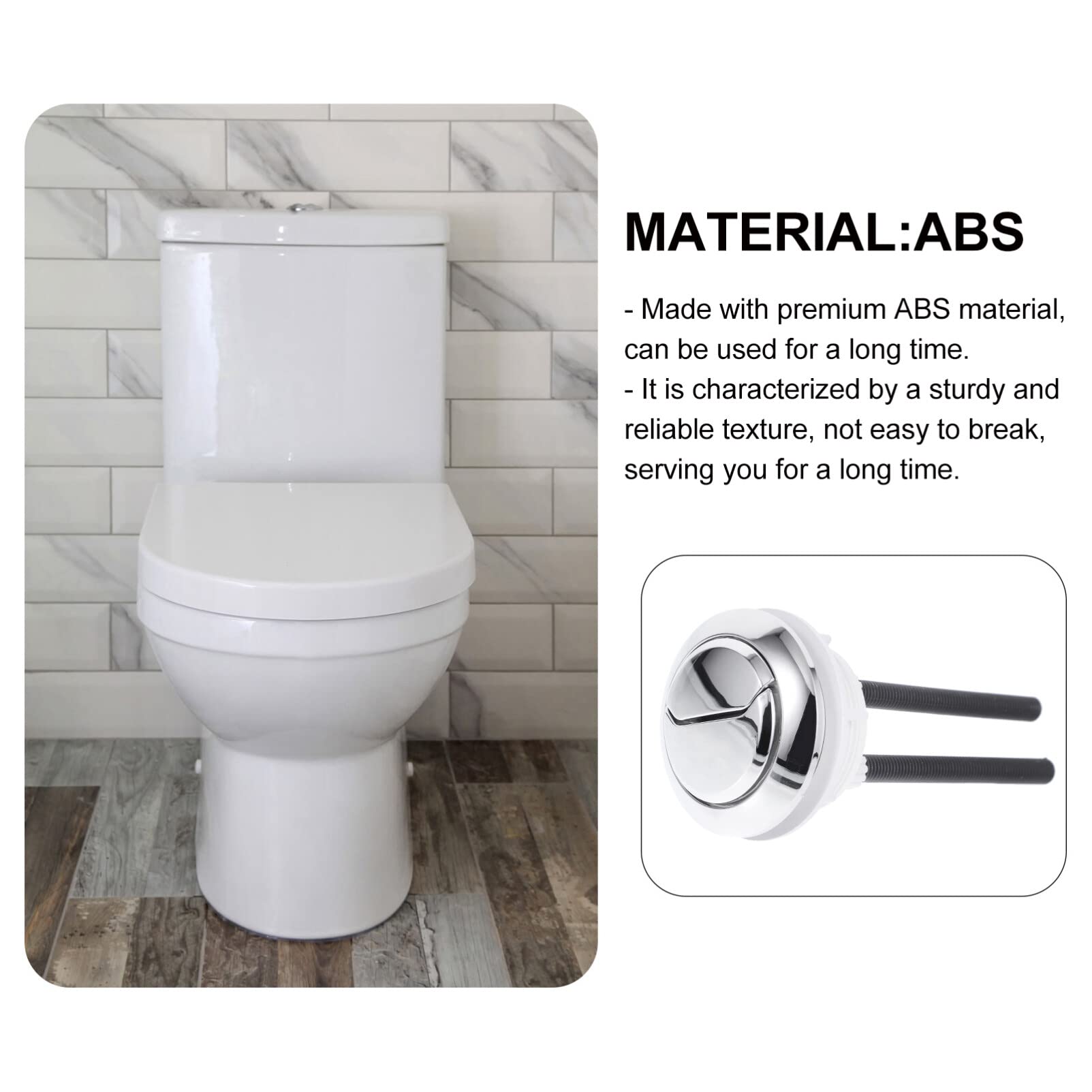 Uxcell Toilet Tank Button Dual Push Flushing Toilet Button Adjustable Replacement Button For 58mm2 28 Hole Toilet Water Tank - View #12