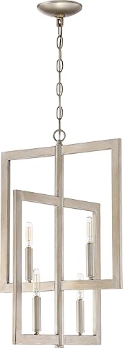 Craftmade 44934-GT - Lámpara de araña geométrica vertical, 4 luces, 240 vatios, crepúsculo dorado (16 pulgadas de ancho x 22 pulgadas de alto)