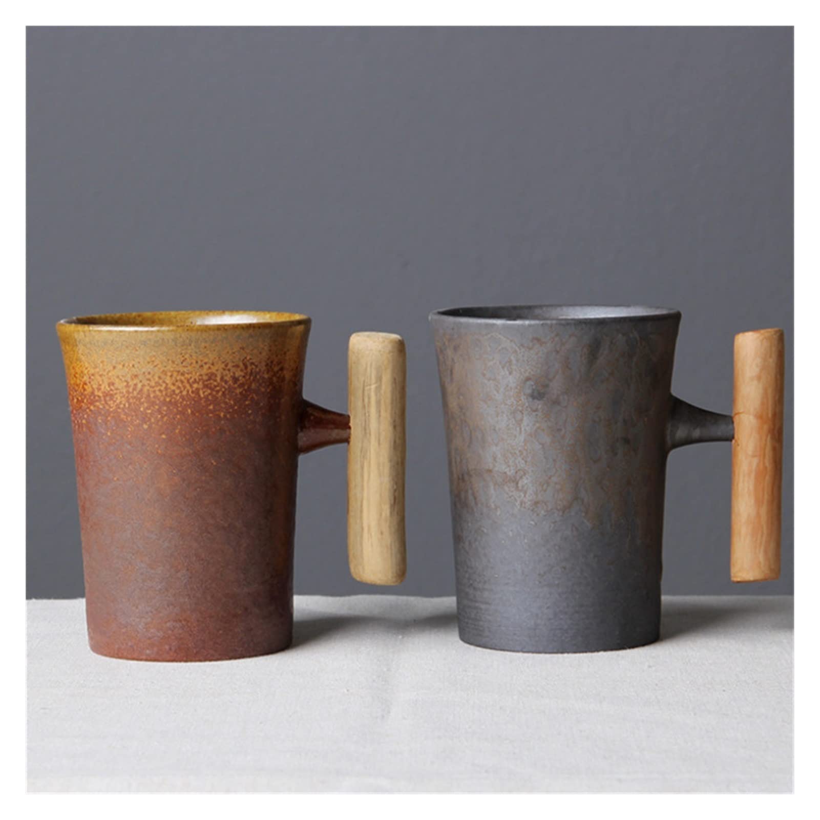 Duże ceramiczne kubki do kawy, Zestaw filiżanek i spodków do herbaty w różnych stylach(Style-2 a)