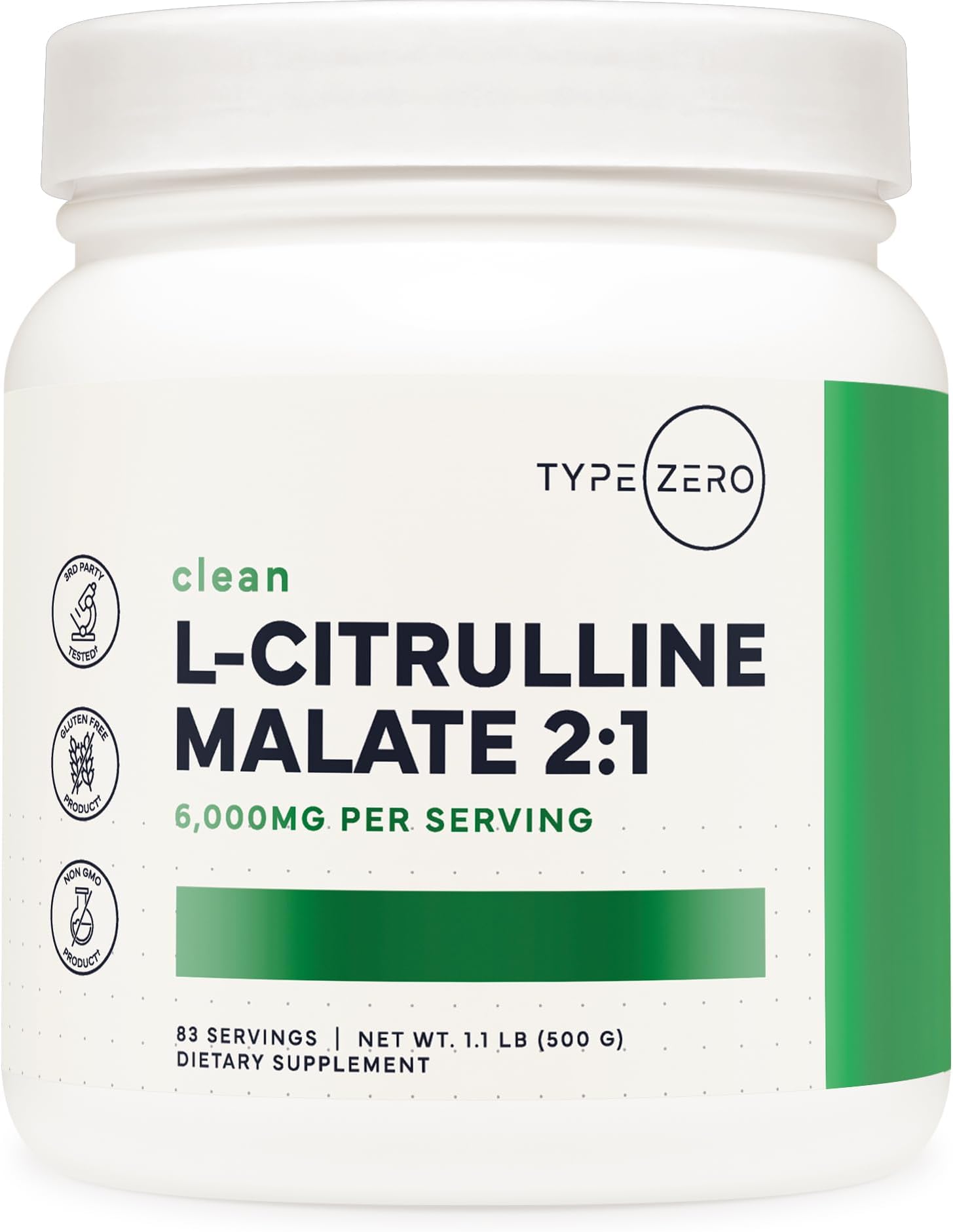 Clean L-Citrulline Malate 2:1 Powder Drink Mix (Unflavored) 500g | Keto Friendly, Gluten-Free, GMO-Free, 83 Servings