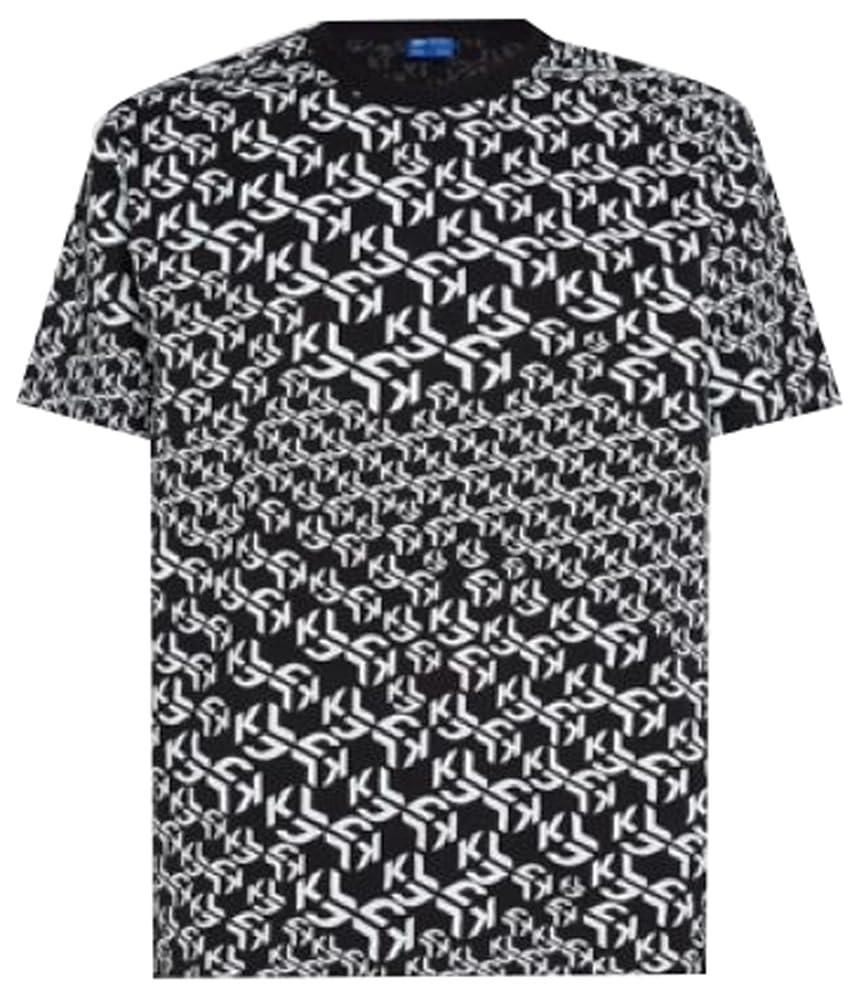 KARL LAGERFELD JEANS, Men's, Regular Short Sleeve Monogram Logo Tee, Regular Fit, Multicolor, L