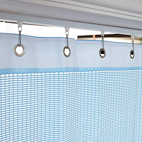 Twopages 5Ft Wide X 8Ft Tall Flame Retardant Divider Curtains Privacy Cubicle Curtain With Grommet Top (1 Panel,Blue) #TOP3