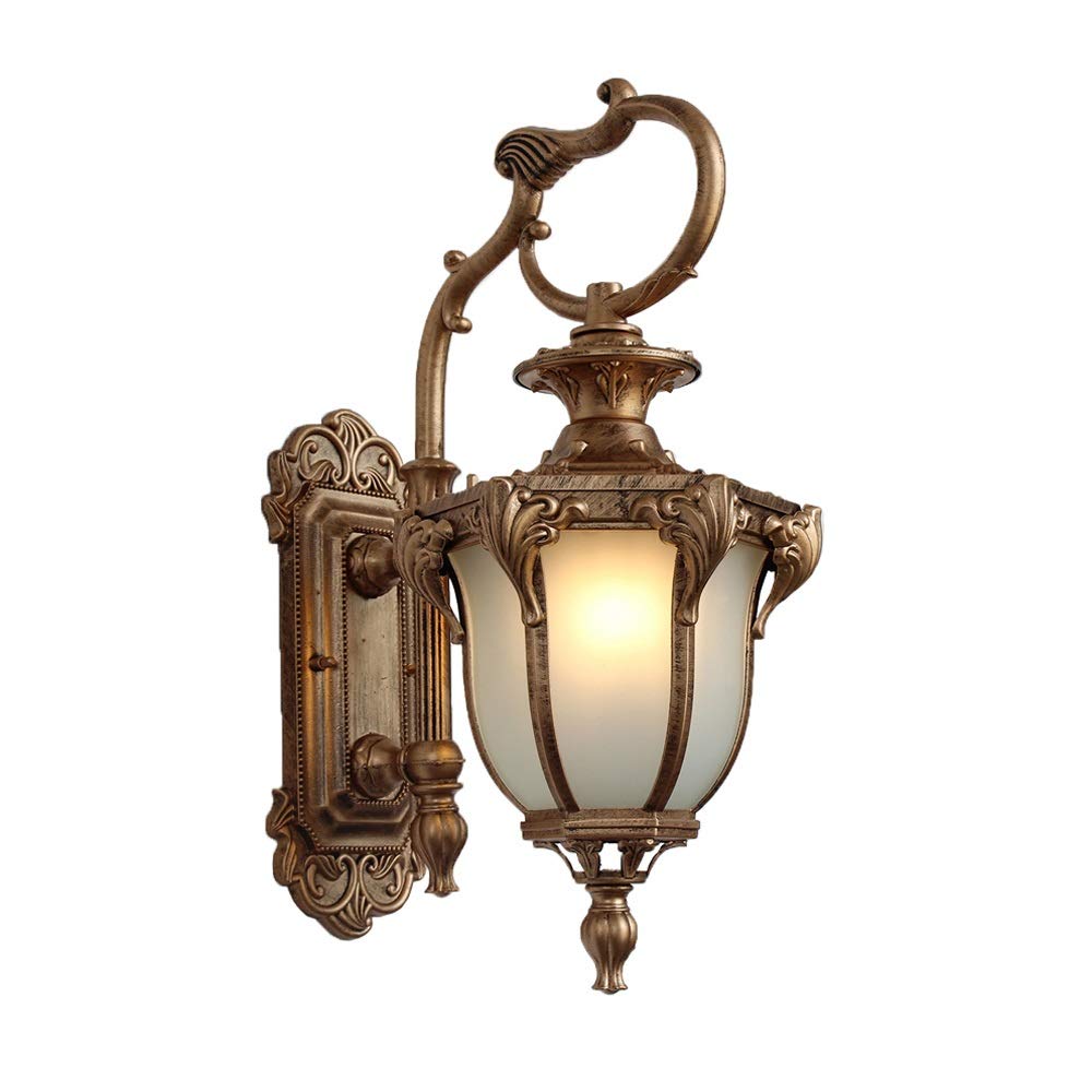 Wall Sconce Light Fixture Outdoor Wall Lighting Fixture 1 Pack, Wall Light Fixture with Clear Bevel Glass, One-Light Exterior Wall Lantern, Rustic Outside Wall Light - E26/E27 Plug(Bronze-Large)