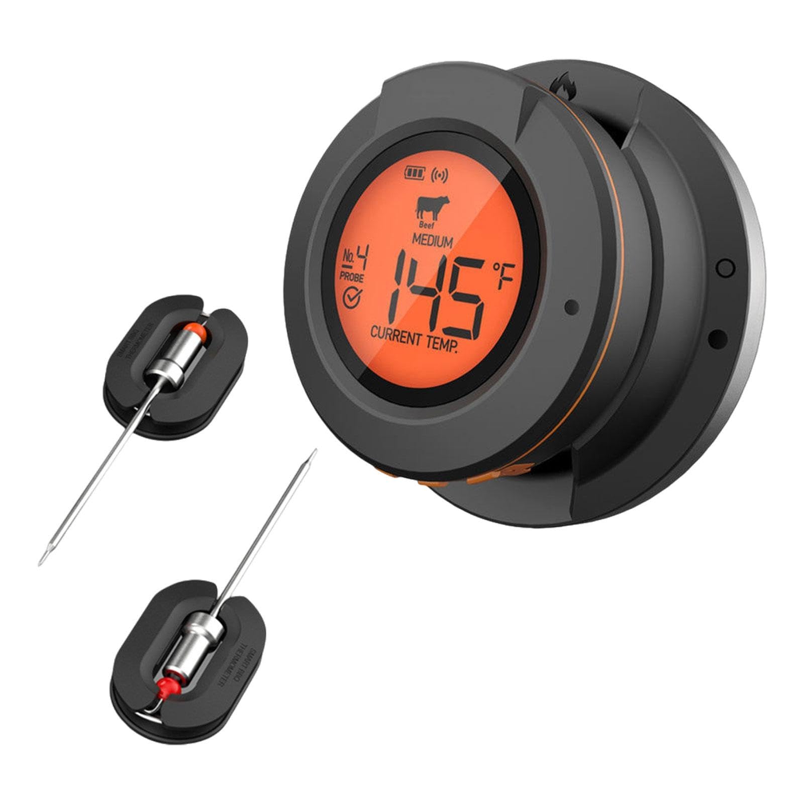 Yajuyi de Cocina Digital para Alimentos de Parrilla con Sondas Incluidas Material Pp Resistente al Control Preciso de, 2 sondas