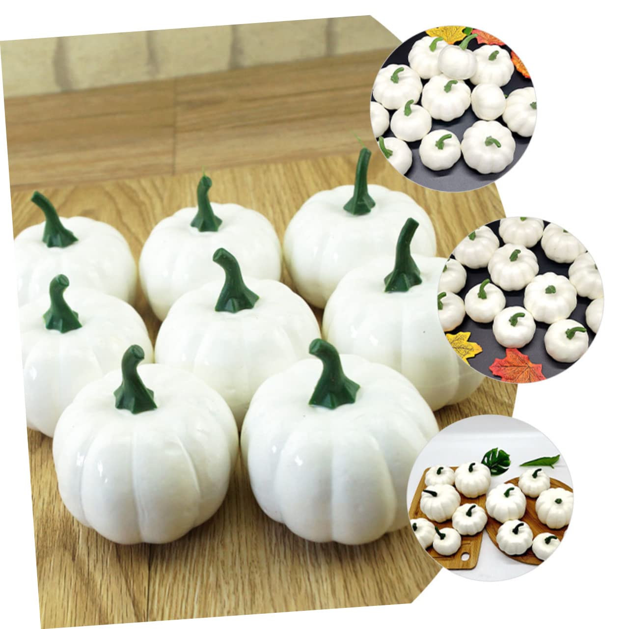 Alipis STK Simulierter weißer Kürbis weiße Halloween-Kürbisse Halloween-Zubehör Pumpkin kürbis weihnachtsdeko -Requisiten Weiße Kürbisse Hausbedarf Plastik