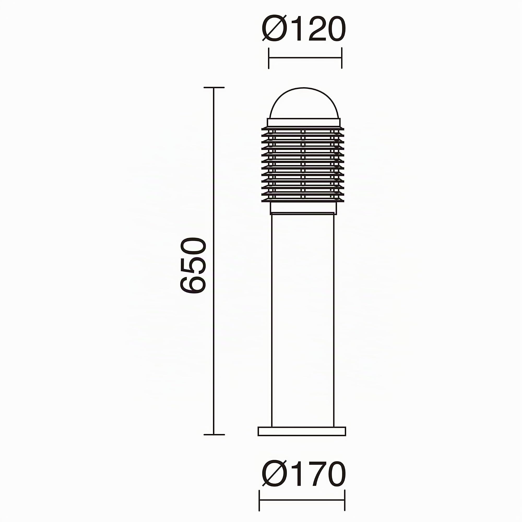 Baliza de exterior SIROCO (H.65cm), uso exterior IP44, baliza de jardín para exteriores en aluminio ideal para caminos, senderos, zonas ajardinadas, E27 14W, antracita