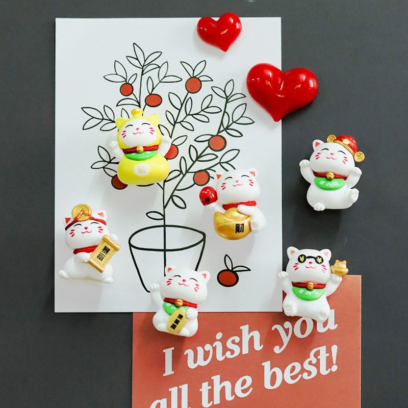 Imanes Decorativos Lucky Cat Maneki-Neko Resina miniatura 3