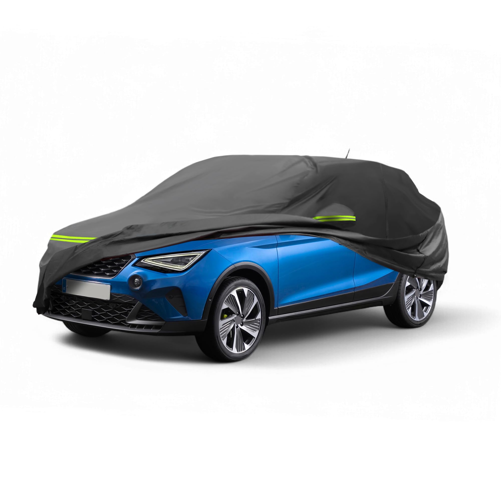 A ABSOPRO Funda De Coche para Seat Arona 2017-2021 1Pc Impermeable | Color: Negro, Material: 210D-Pu, Uso: Todo Clima, Impermeable, A Prueba De Viento, Proteccion Con Cremallera