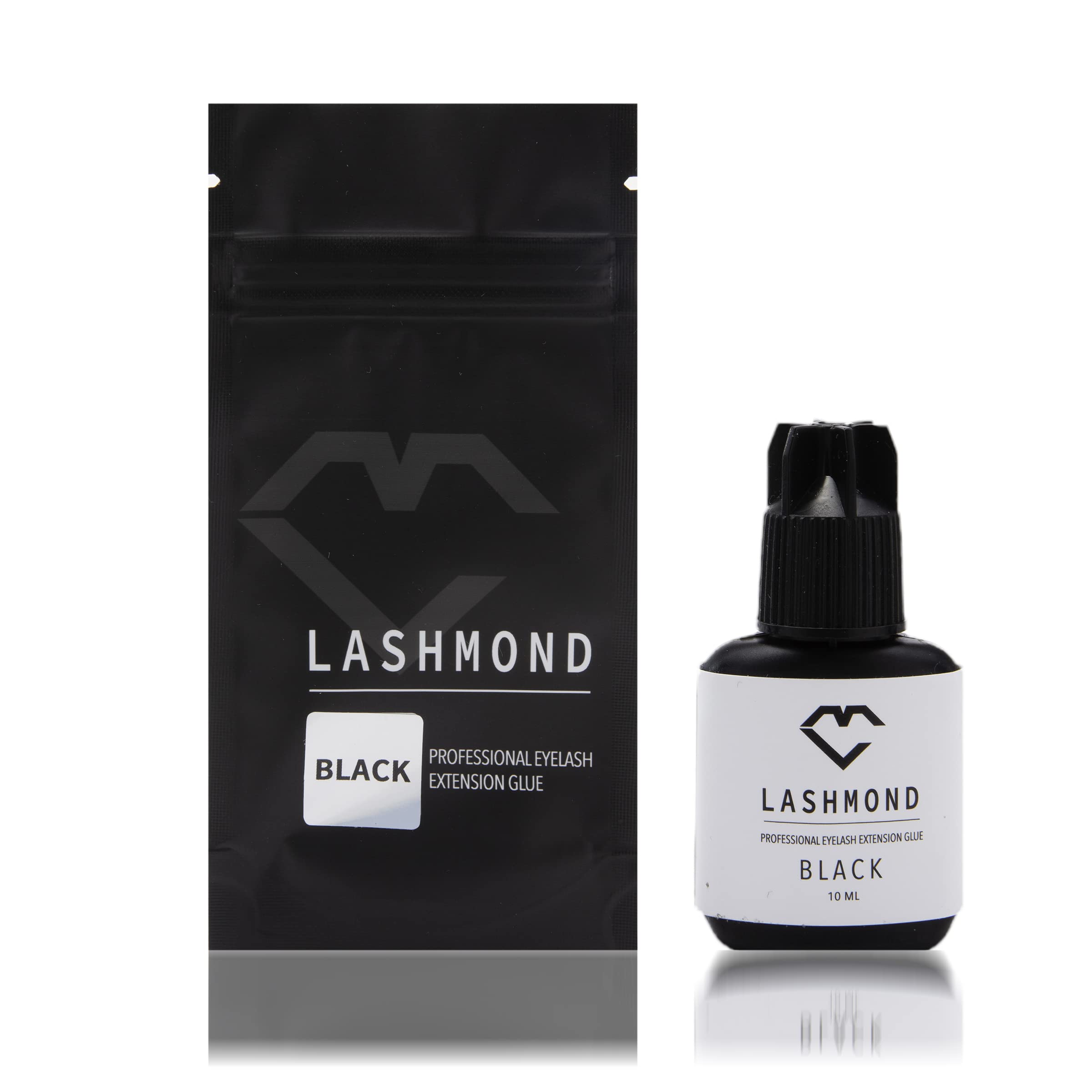 Lashmond Pro Strong Eyelash Extension Glue Black-Lash Adhesive (10 ml) / 2-3 Sec Drying time/Retention – 6 to 8 Weeks/Maximum Bonding Power/Black Adhesive for Semi-Permanent Extensions