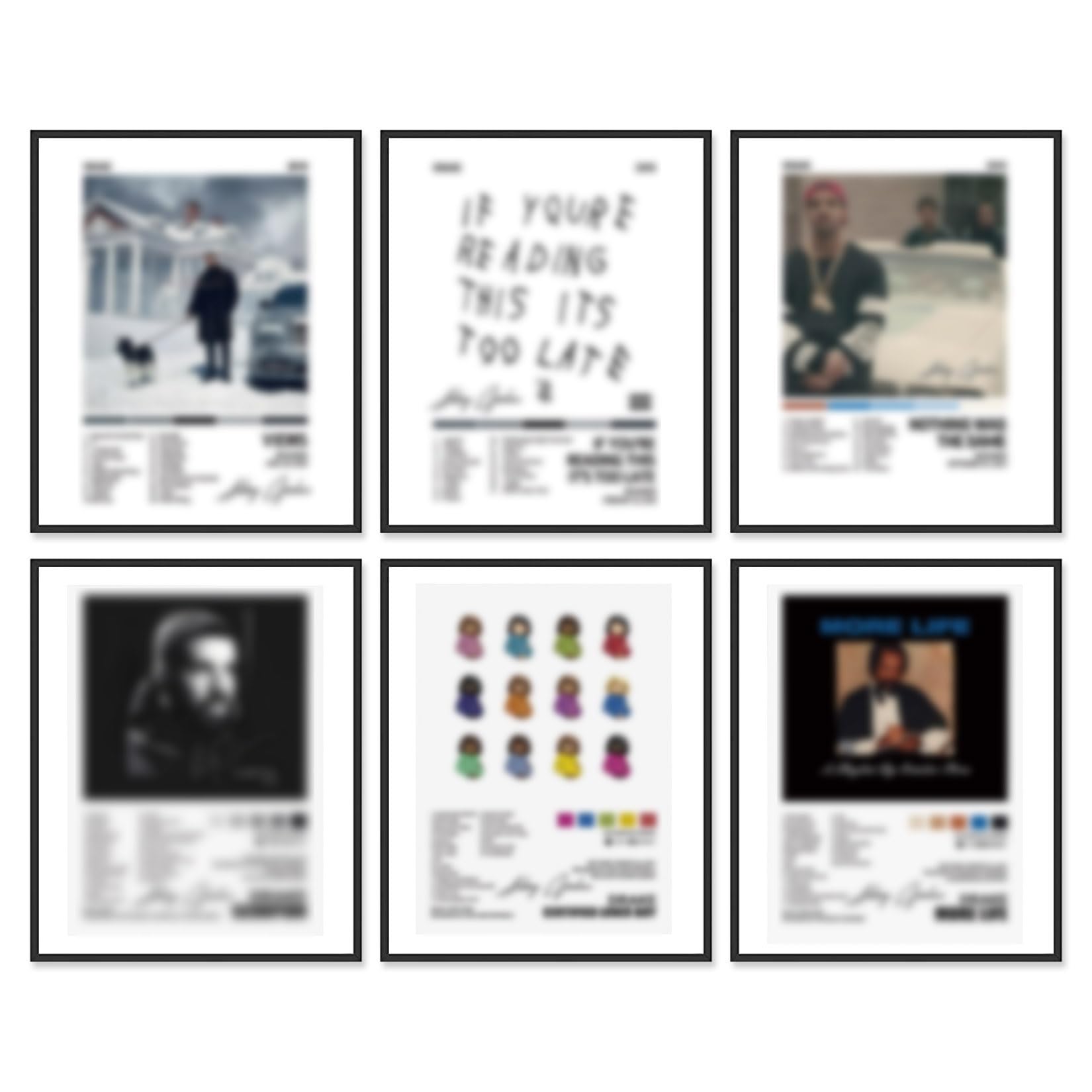 Drake Poster 8x10 Canvas Prints Unframed Set of 6 Music Album Cover Posters Aesthetic Room Decor Canvas Wall Art Drake Merch Wall Decor