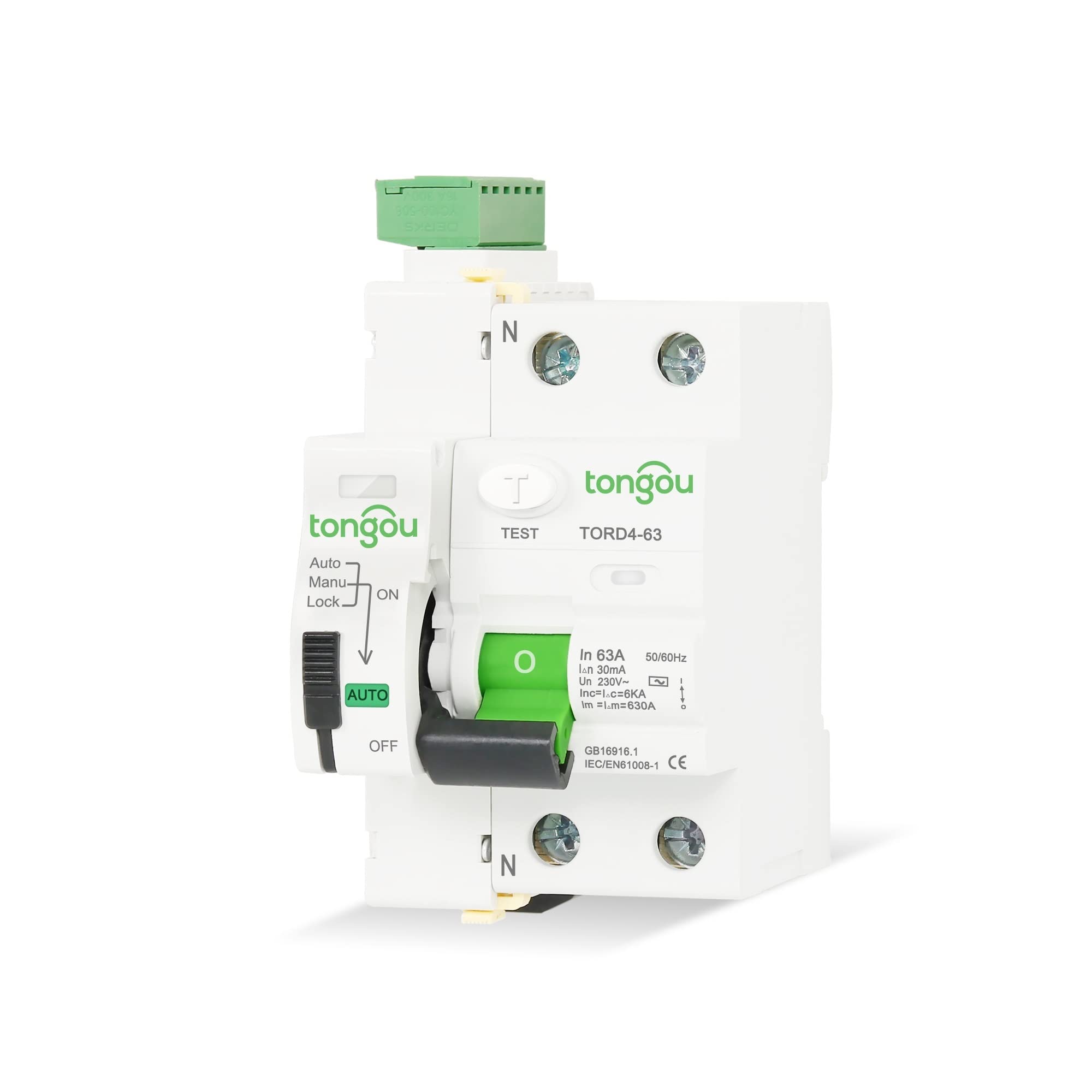 Interruttore Magnetotermico Differenziale RCD RCCB Tipo AC Smart Automatico Dispositivo di Auto-richiusura Differenziale Interruttore 2P 230V 6KA 63A 10mA 30mA 100mA 300mA(2Pole 100mA,32A)