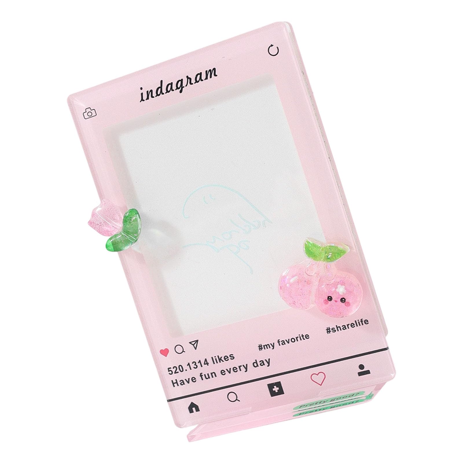 Nucelit Sweet Photo Frames Desktop Displays Acrylic Picture Frames with Base Clear Picture Frame Holder for Home Decors Photo Frame Display Holders