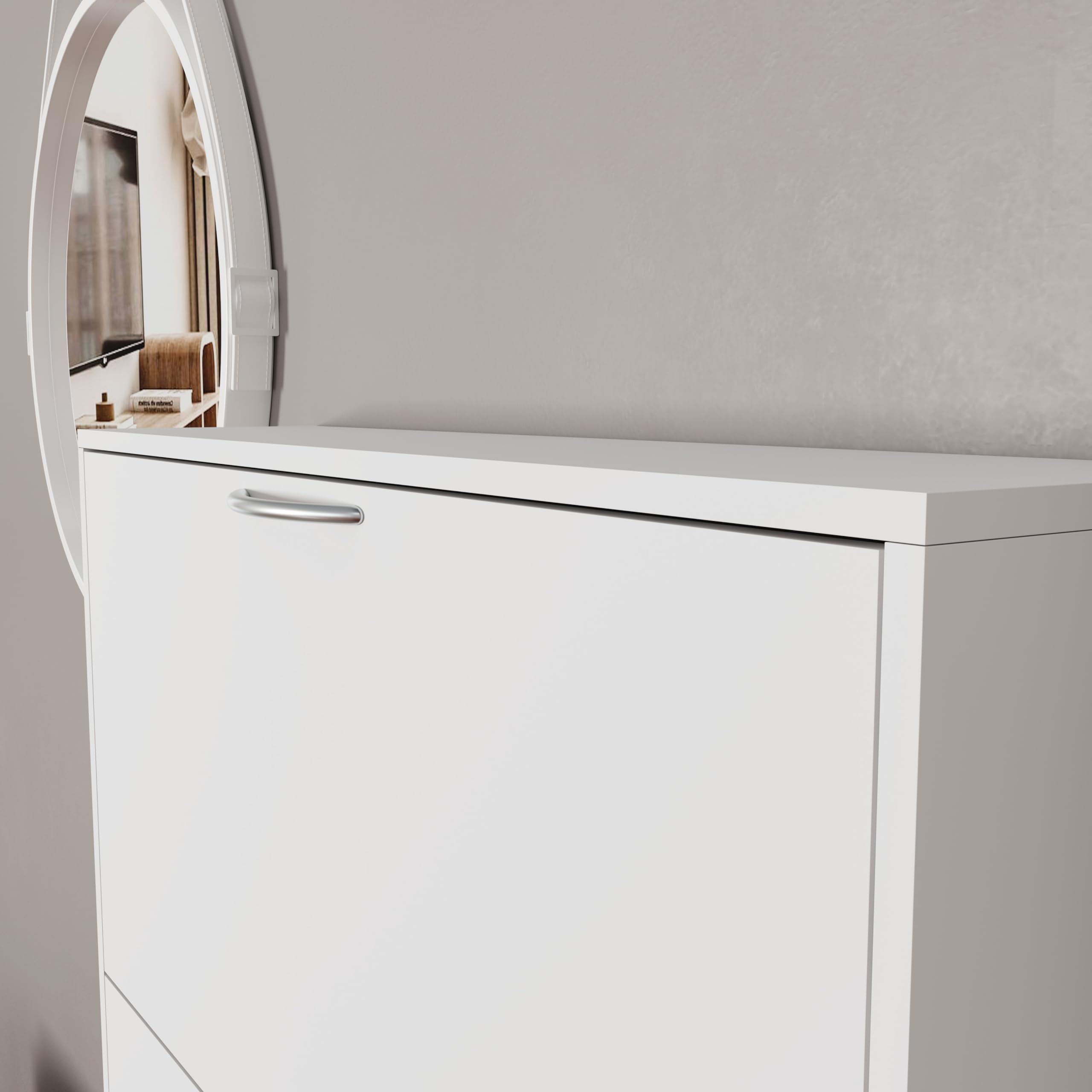 Bricozone Scarpiera Salvaspazio Ultraslim In Legno Con 5 Ante A Ribalta Design Moderno Capacità Fino A 15 Paia Di Scarpe Mobile Porta Scarpe Bianco Lucido 180x70x16 cm Organizzazione Casa Ingresso