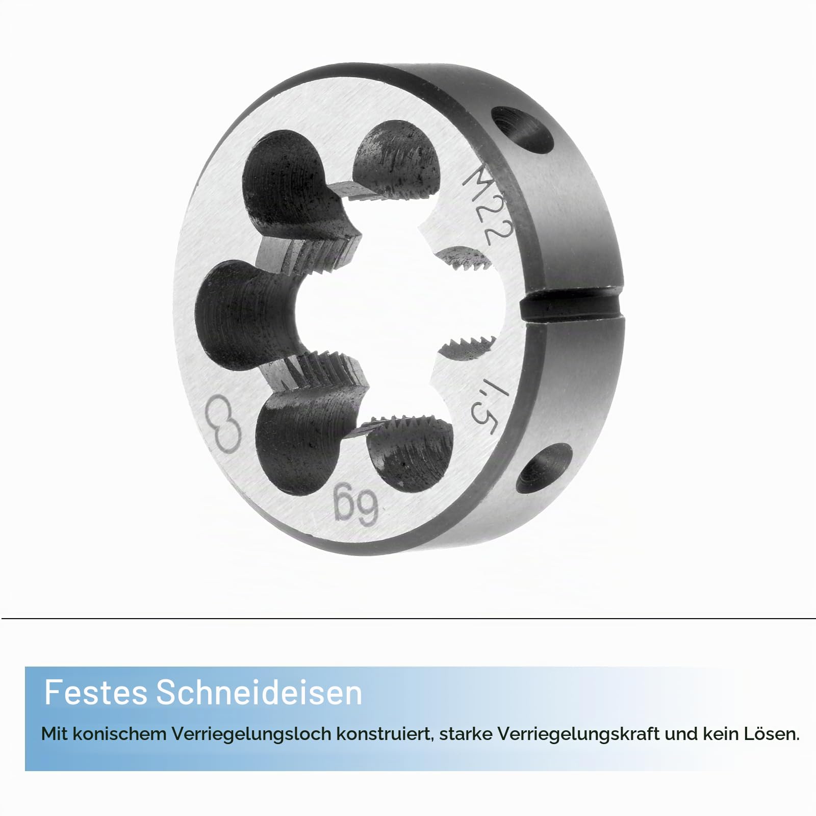 QUARKZMAN Maschinengewindebohrer und Schneideisen Set M22 x 1.5, Rechtshändig Gewindeschneider set, Gewindeschneidwerkzeug
