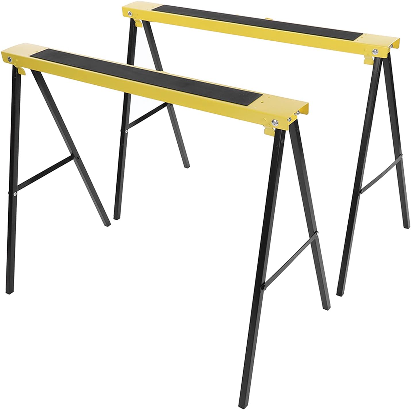 Steel Saw Horse,2Pcs Folding Heavy Duty Steel Sawhorse Portable Saw