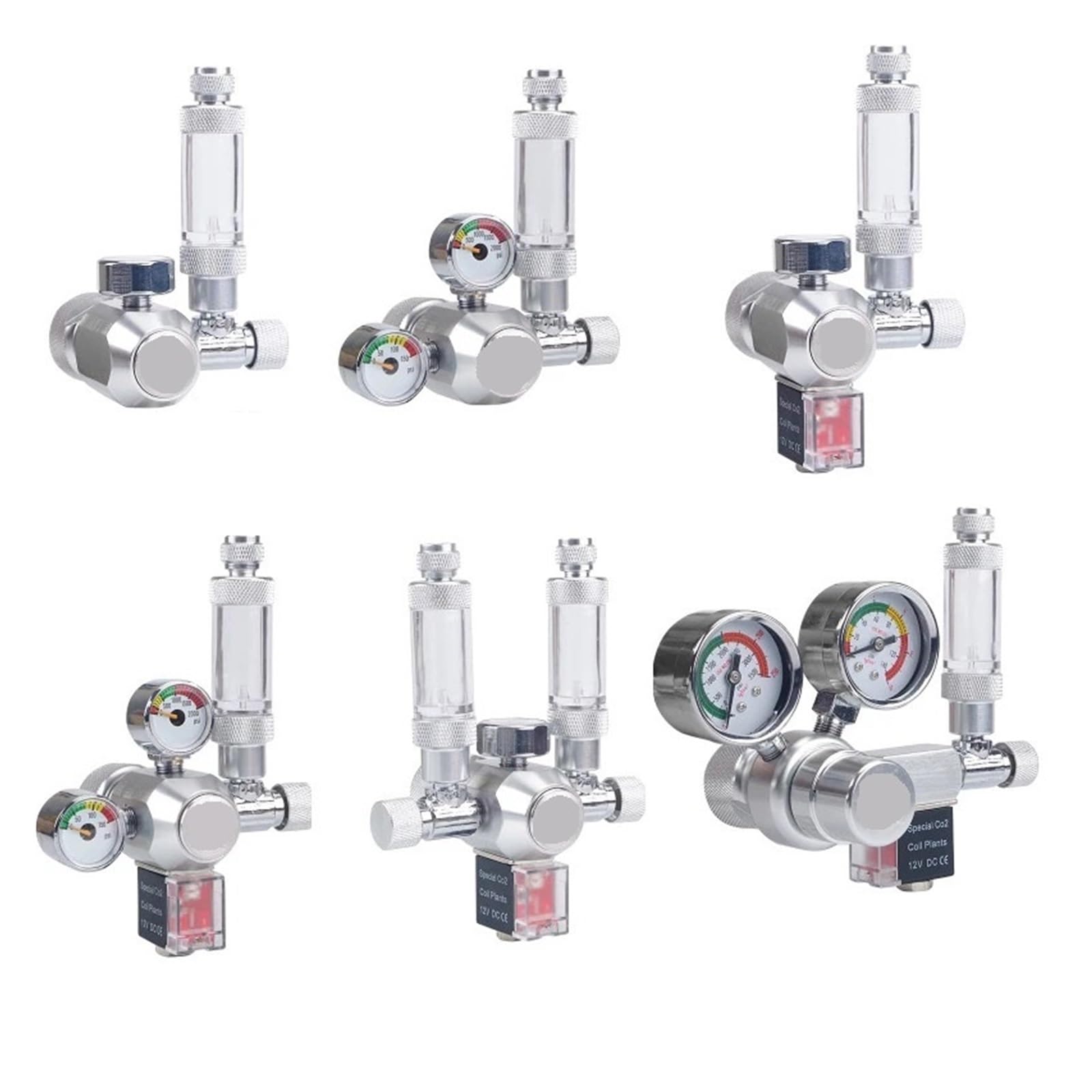 Régulateur de CO2 d'aquarium DC12V, avec clapet Anti-Retour, Compteur de Bulles, électrovanne magnétique, vanne de réglage Fin à 360 °, dioxyde de Carbone(R120X,W218 DC12V)