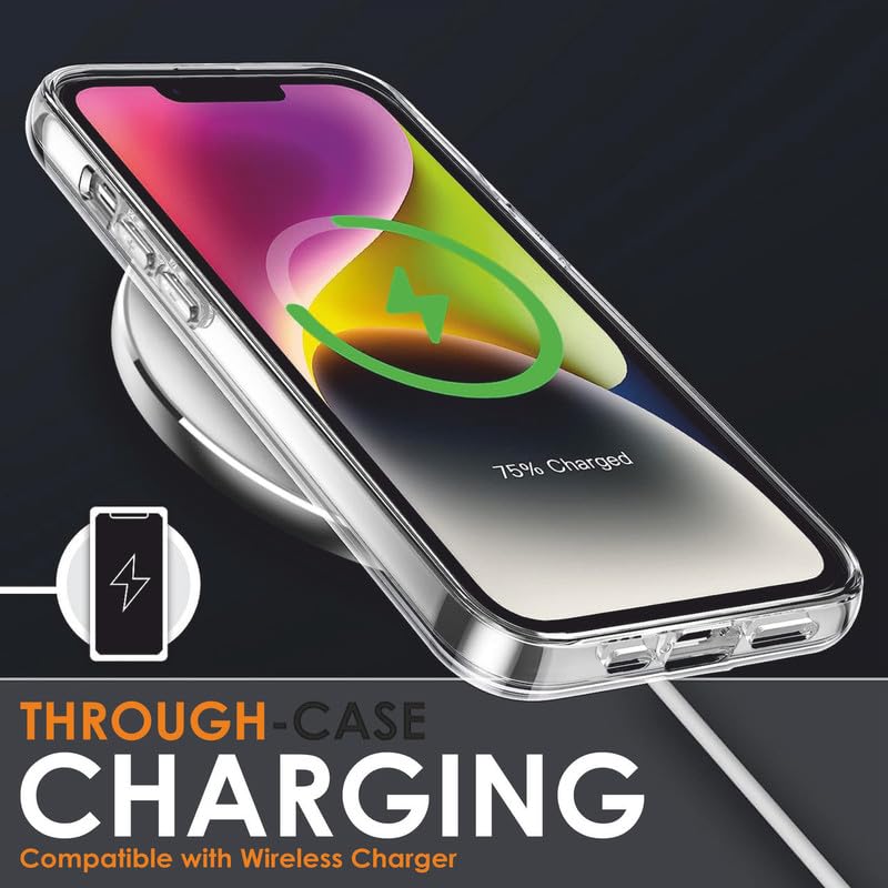 Image of Thermoplastic Polyurethane For iPhone Case 14 Plus,[Anti-Yellowing Technology] [Military Grade Drop Protection] Shockproof Slim Hybrid Phone Case For iPhone 14 Plus-Crystal Clear