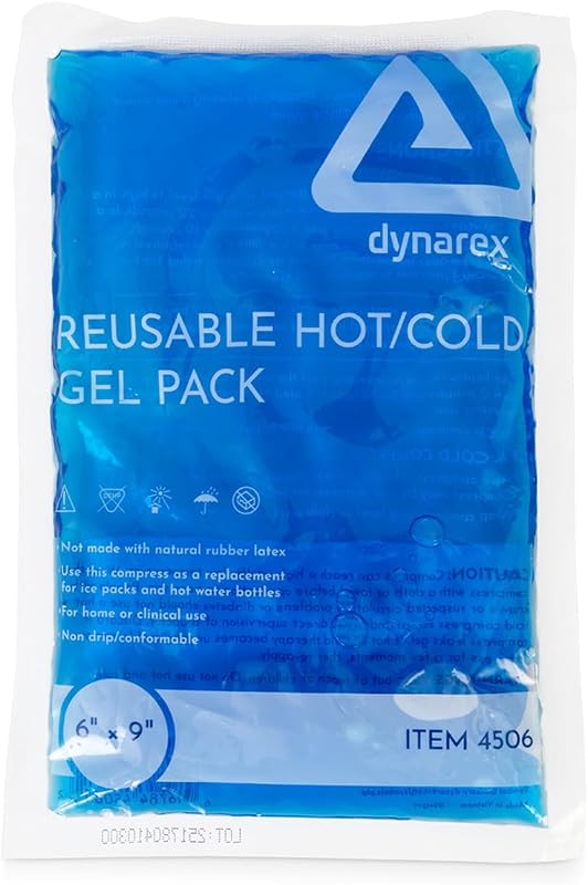 Dynarex Reusable Hot and Cold Gel Packs - 6" x 9" - Multi Purpose Compress for Injuries - Easy to Microwave or Freeze - First Aid, Sports, Home Use - 1 Count