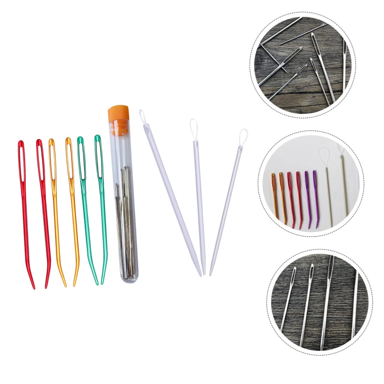 LALAFINA 2 Sets Knitting Needles Set for Women Yarn Threading Needles Sewing Repair Tools and Crafting