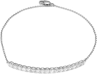 IGI Certified 1 Ct Lab Grown Diamond Bar Bracelet 14K White Gold Diamond Bracelet for Women SI1-SI2 Clarity 100% Real Diamond Bracelet for Women - coolthings.us