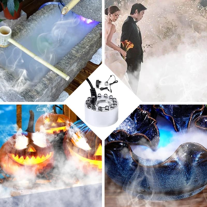 Mist Maker CYTGOUPER Avec Lumières LED - Brumisateur Pour Fontaines, Aquariums Ou Décoration - Crée Une Ambiance Brumeuse