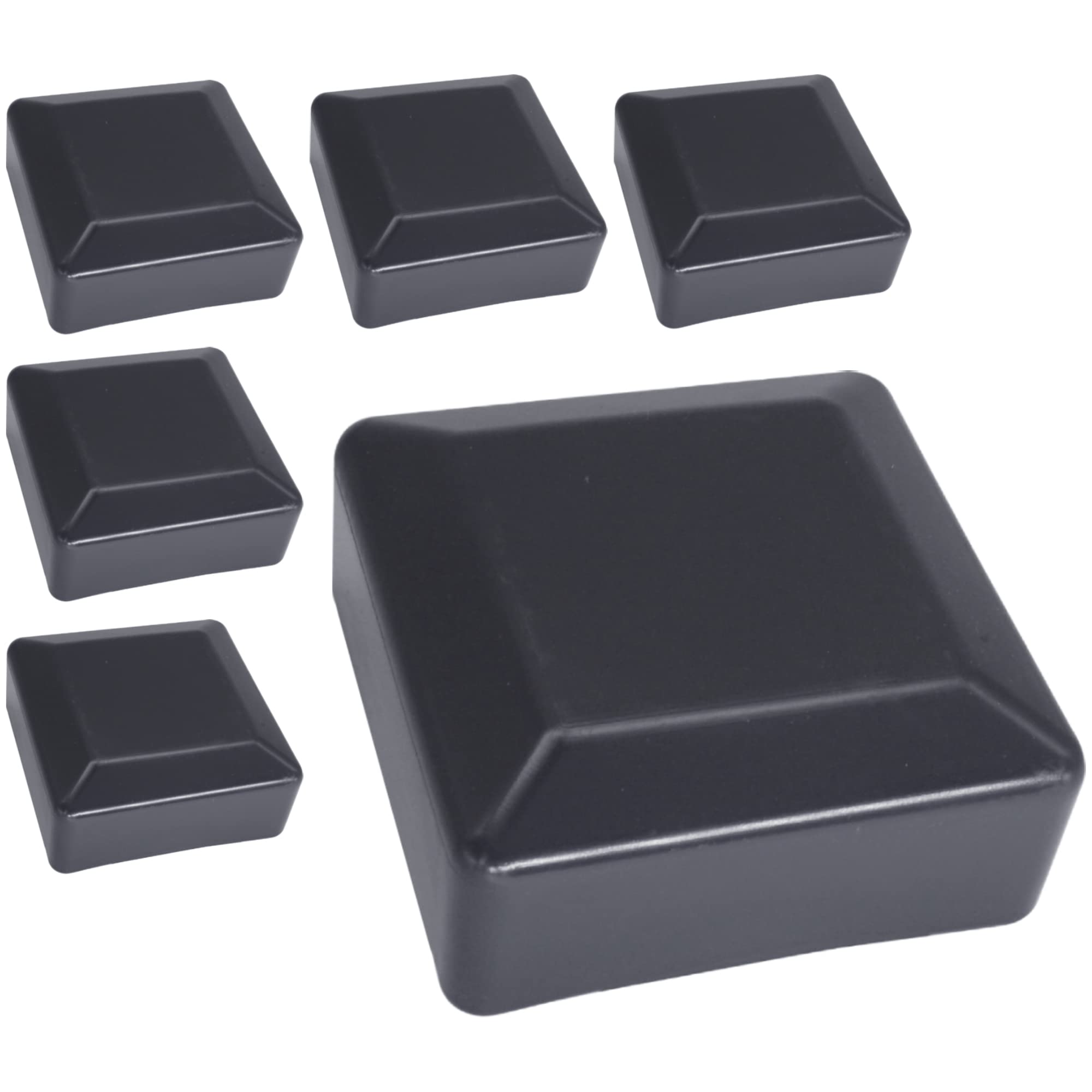 SKIR'CO (6 pcs) Fence Post Caps, Square 80 x 80 mm Grey Plastic Caps for Fence Posts, Anthracite Grey RAL 7016 Colour