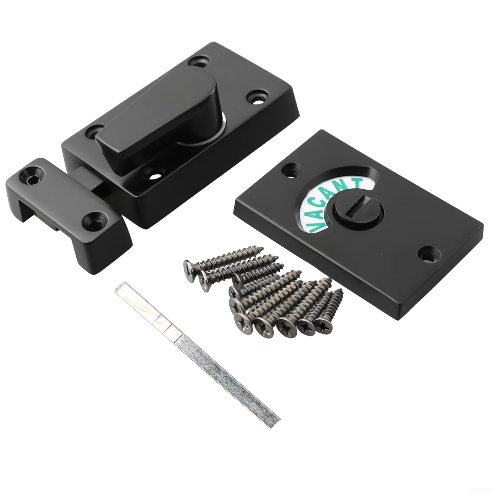 Besttoolifes Black Indicator Lock Bolt Vacant Engaged Bathroom Privacy WC Toilet Door Lock Matt,For Toilets/Showers And Bathrooms,Anti Theft Feature